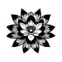 traditional lotus flower decal tattoo design idea