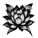traditional lotus flower decal tattoo design idea