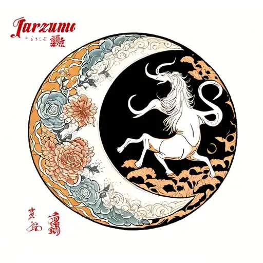 half moon with Taurus constitution  tattoo design idea