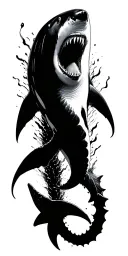 , shark swimming gracefully tattoo design idea
