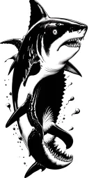 , shark swimming gracefully tattoo design idea