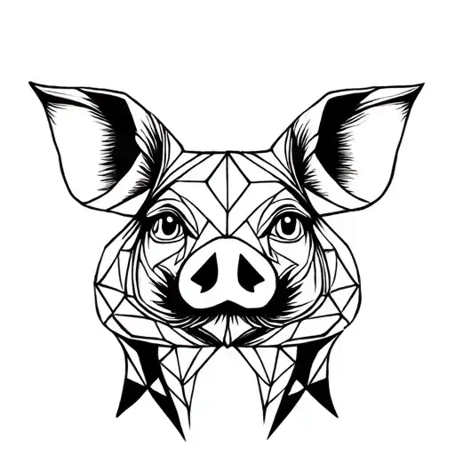 pig face made tattoo design idea