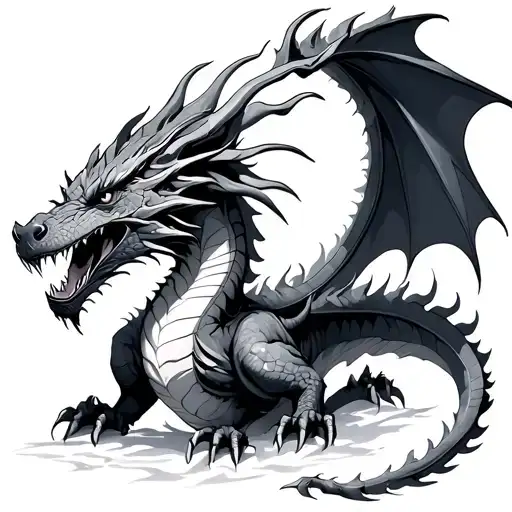 fire and ice dragon tattoo design idea