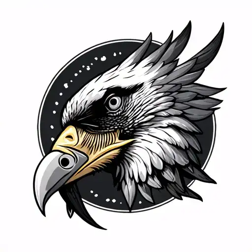 Andes and knife condor tattoo design idea