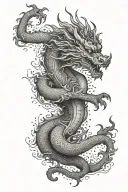 red chinese dragon flying tattoo design idea