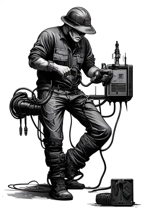 represents me being an electrician  tattoo design idea