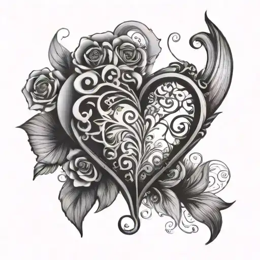 Herz aus T, F und I formen tattoo design idea