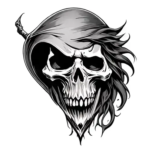 Grim Reaper Head tattoo design idea