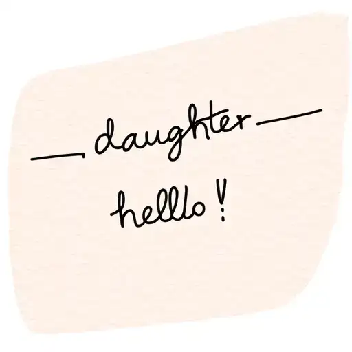 The phone comes out of which a line that turns into a text: daughter, hello! tattoo design idea