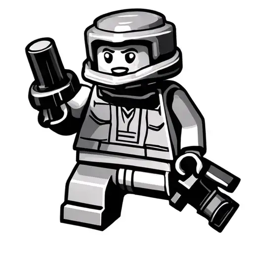 Lego figure tattoo design idea