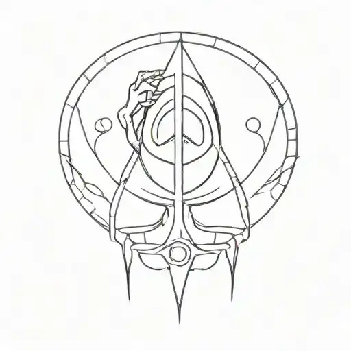 Minimalist alien peace sign made tattoo design idea