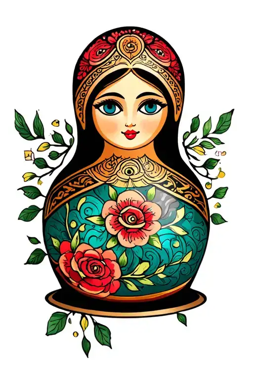 nesting doll tattoo design idea
