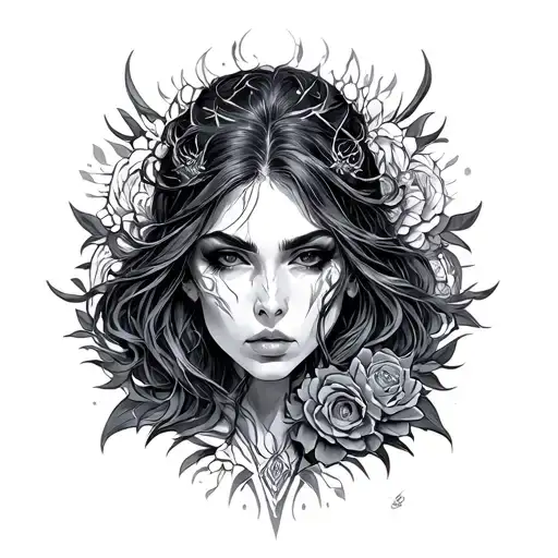 empath protection valkarie tattoo design idea