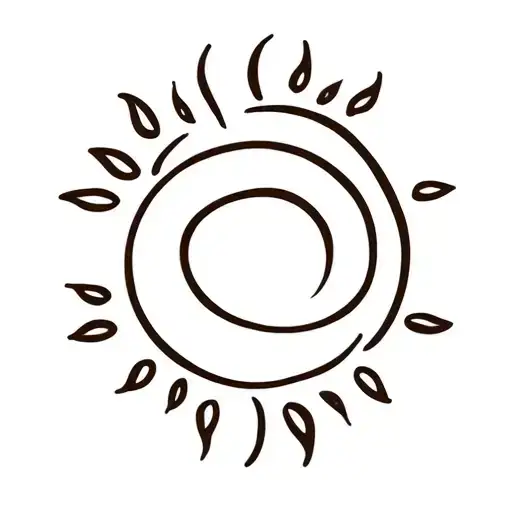 sun, coffee bean morphing tattoo design idea