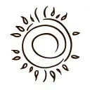 sun, coffee bean morphing tattoo design idea