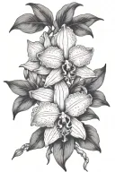 cattleya trianae orchid vine wrapping tattoo design idea