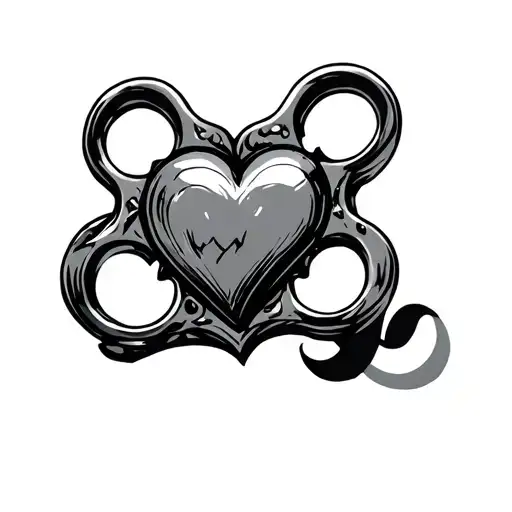 heart and brass knuckles sexy design tattoo design idea