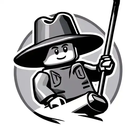 Lego man golfing wearing a hat tattoo design idea