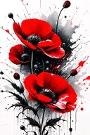 Wild poppies tattoo design idea