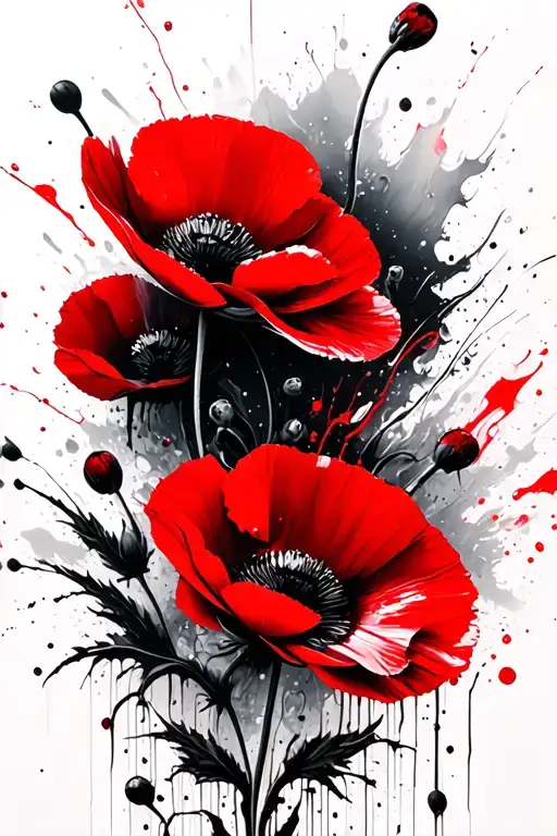 Wild poppies tattoo design idea