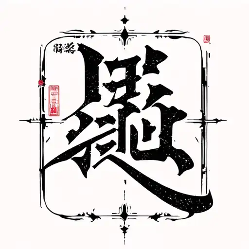 chine letter tattoo design idea