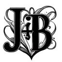 Heart Initials J+B tattoo design idea