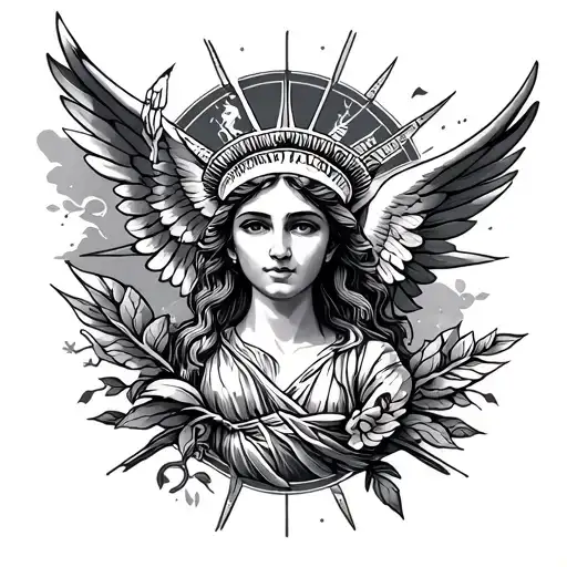 Create a tattoo that use a composition of elements to represent freedom, liberty, zodiac, Sagittarius, transition, life  tattoo design idea
