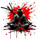 Ronin samurai warrior meditating tattoo design idea