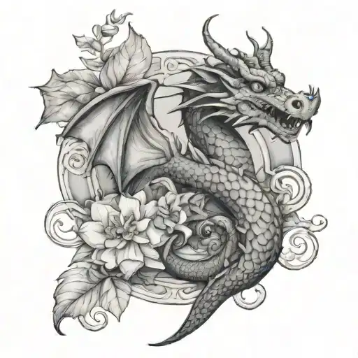 diphylleia grayi witha dragon tattoo design idea