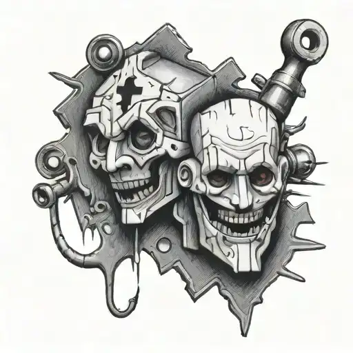 jigsaw from the saw movie tattoo design idea