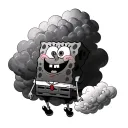 SpongeBob cloud filled Arrange several clouds for a whimsical effect tattoo design idea