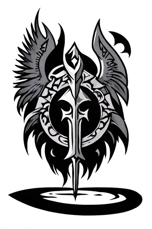traditional slavic pagan warrior symbolic and symetric tattoo tattoo design idea