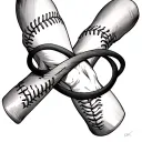 baseball laces infinity around elbow tattoo design idea