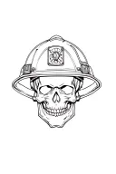 Firefighter skull with helmet tattoo design idea