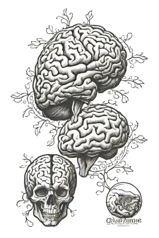 brain vs heart tattoo design idea