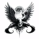 heaven and hell war tattoo design idea