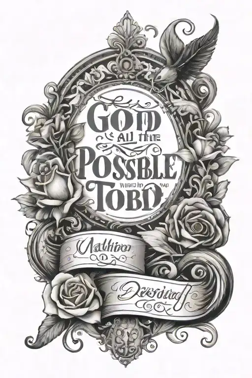 Matthew 19:26 WIth God All Things are possible tattoo design idea