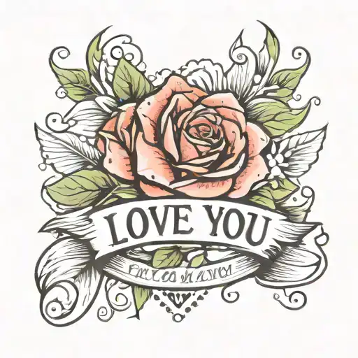 i love you mom tattoo design idea