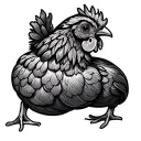 BEAN BODY OUTLINE THAT LOOKS LIKE A CHICKEN tattoo design idea