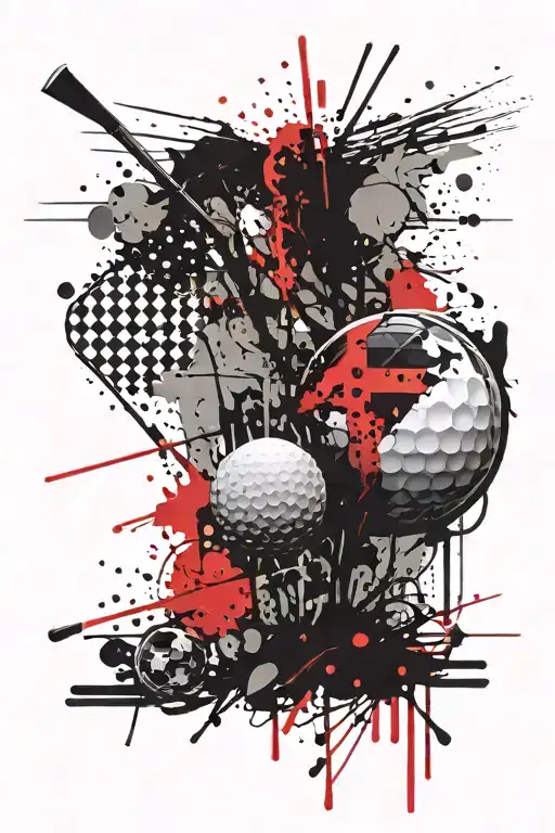 flag golf tee tattoo design idea