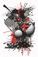 flag golf tee tattoo design idea