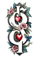 alphabet s r v t with heart between s and r followed by v and t for arm band tattoo design idea