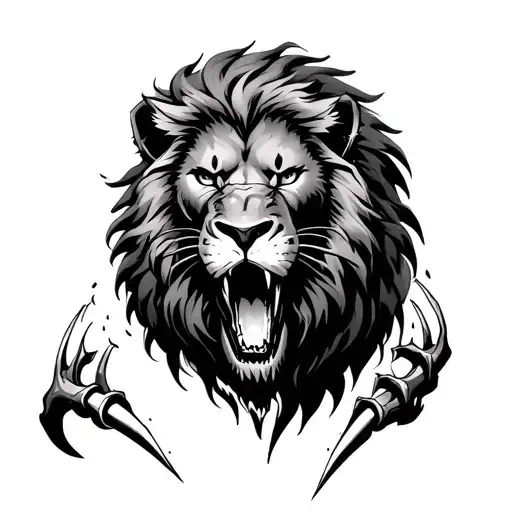 A lion's claws ripping through flesh tattoo design idea