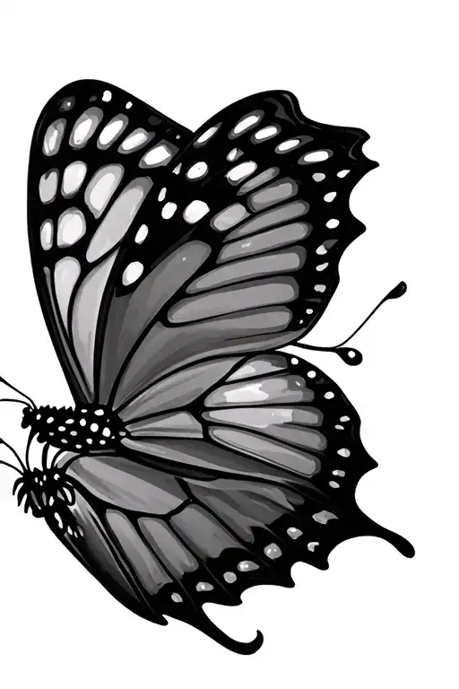 Masculine Butterfly tattoo design idea