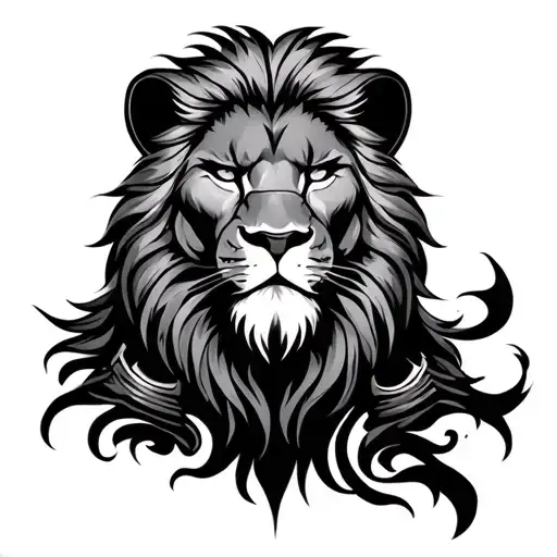 Leo zodiac sign in samurai warrior tattoo design idea