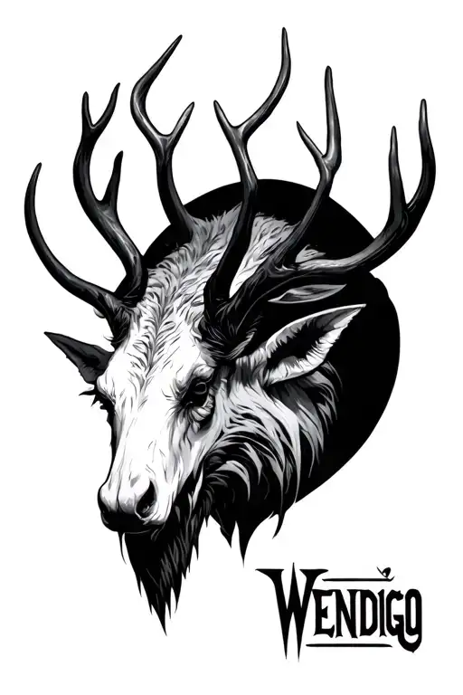 Wendigo tattoo design idea