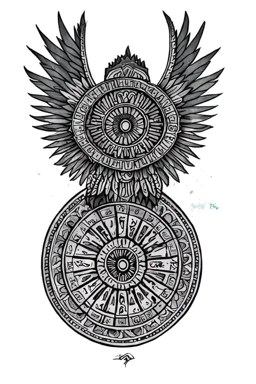aztec calendar tattoo design idea