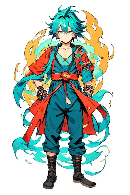 An anime tattoo inspired by Saturo Gojo, invoking his domain expansion  tattoo design idea