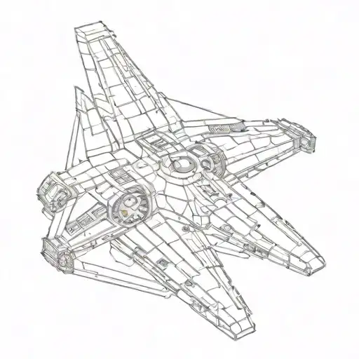 millennium falcon X wing fighter tattoo design idea
