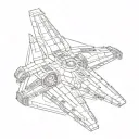 millennium falcon X wing fighter tattoo design idea
